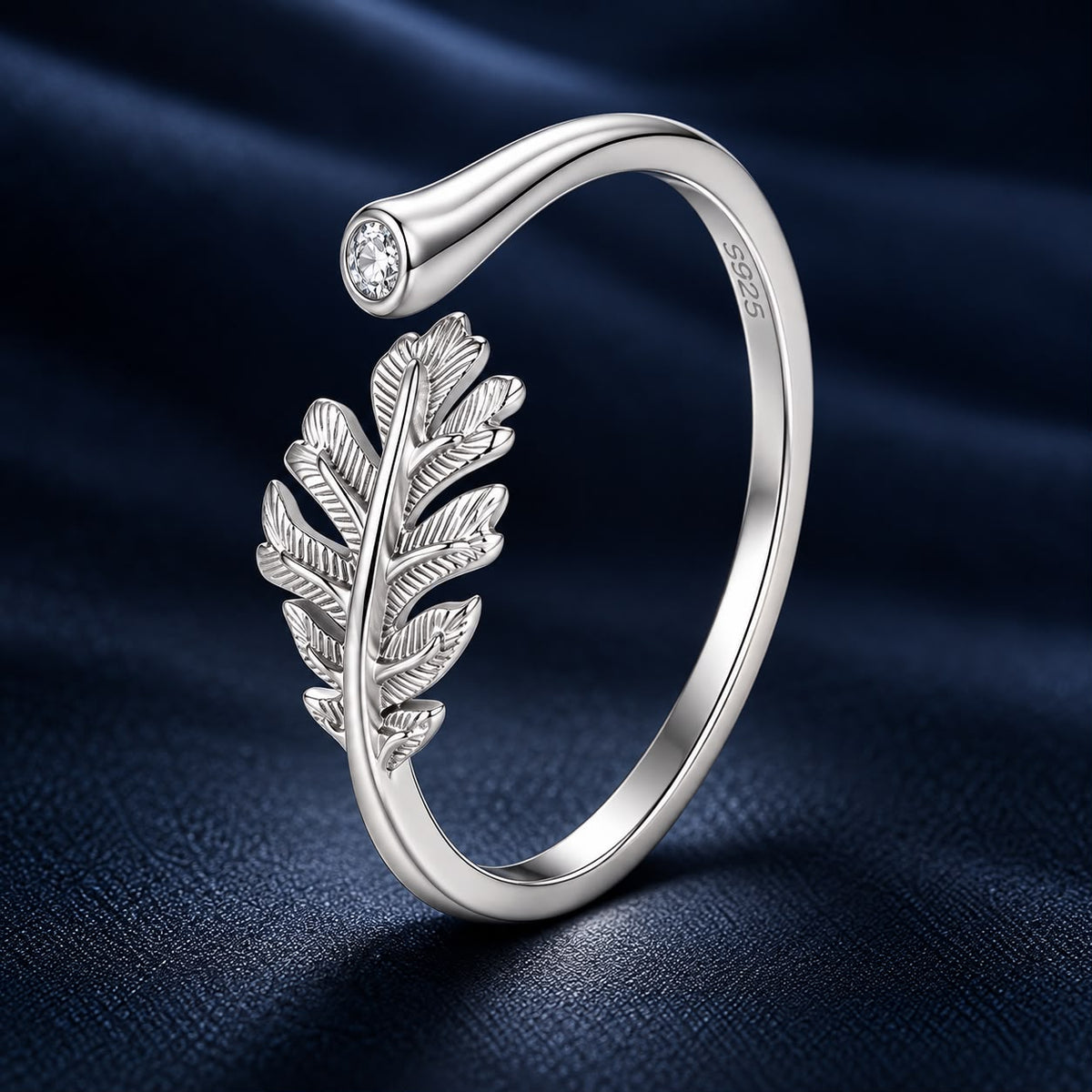 925 Sterling Silver White Gold Plated Size E Pavé CZ Ring for Women