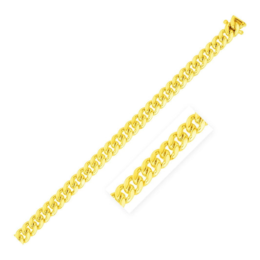 Pulsera Clásica Cubana Sólida de Oro Amarillo de 10k (6.10 mm)