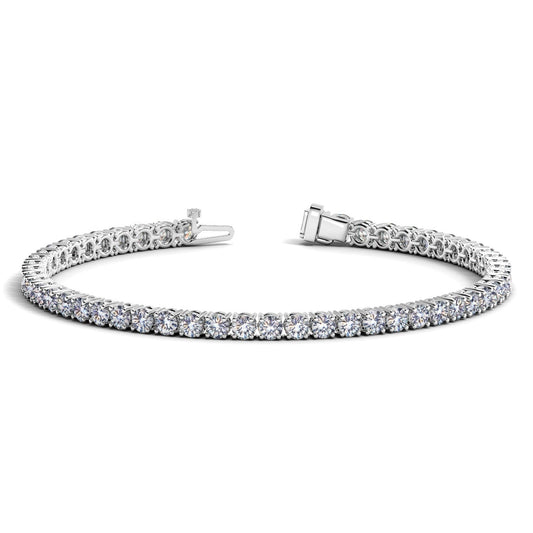 Pulsera de tenis de diamantes redondos cultivados en laboratorio en oro blanco de 14k (6 cctw F/G VS2/SI1)