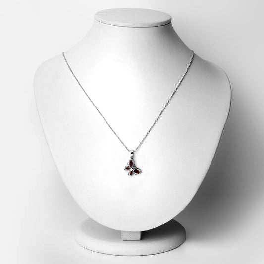 Colgante de plata de ley .925 con granate genuino de 0.80 quilates