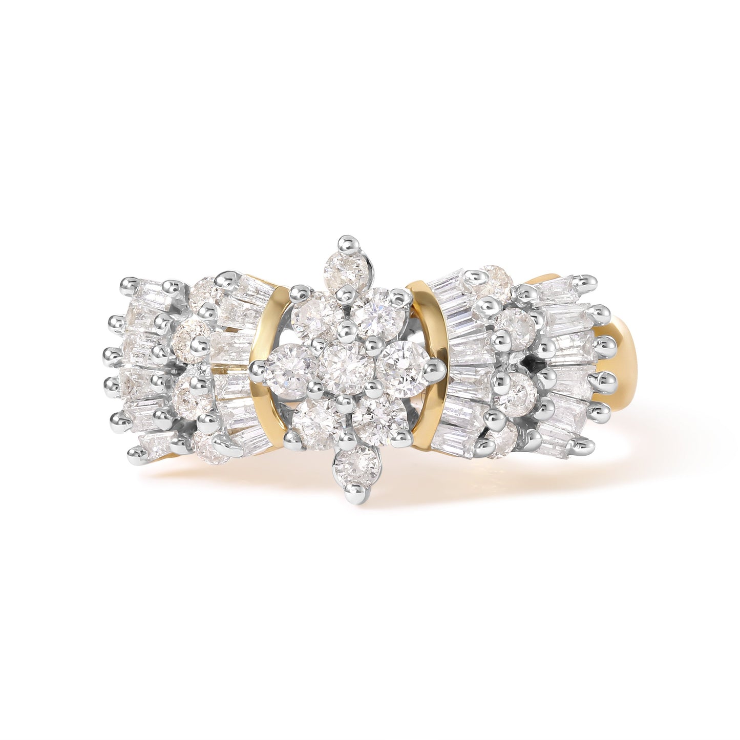 Anillo de oro amarillo de 10K con forma de estrella de diamante de 1,00 Cttw (color H-I, claridad I1-I2) - Talla 7