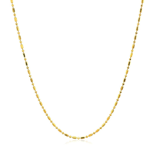 Cadena de oro amarillo de 14k de 1.0mm con cuentas facetadas