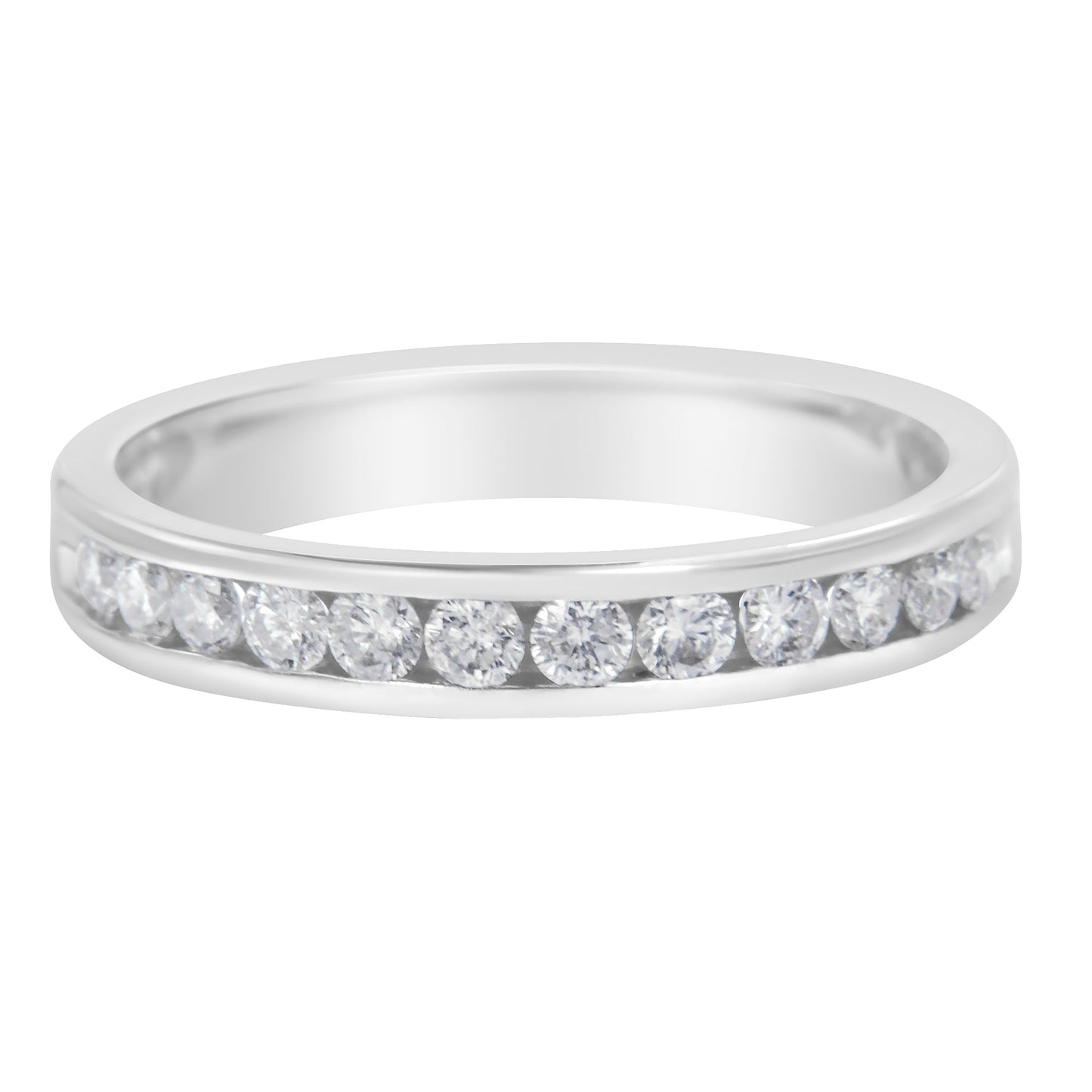Anillo de banda de oro blanco de 14K con diamante de 1/2 cttw (Color I-J, Claridad I2-I3) - Talla 7