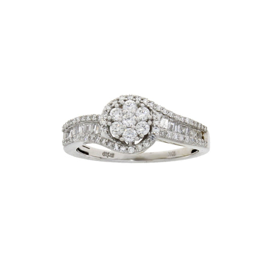 Diamante de 0,50 ct Solo el engaste Oro blanco de 10 kt