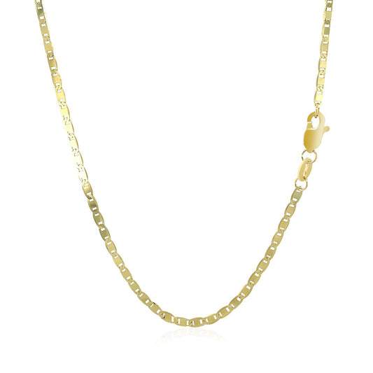 Cadena de eslabones mariner de oro amarillo de 10k y 1.7 mm