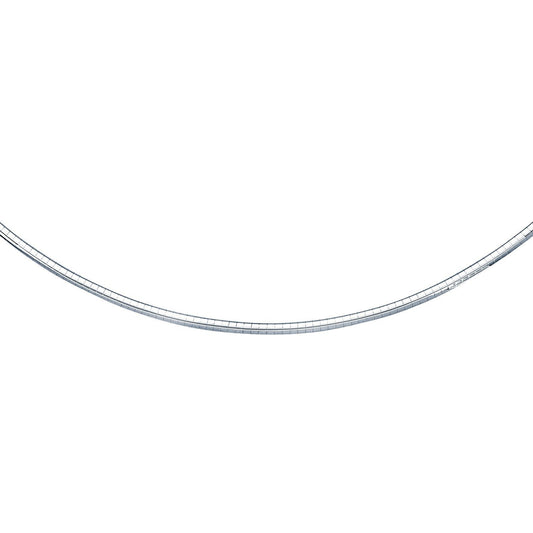 Cadena de oro blanco de 14 quilates de estilo clásico Omega (3 mm)