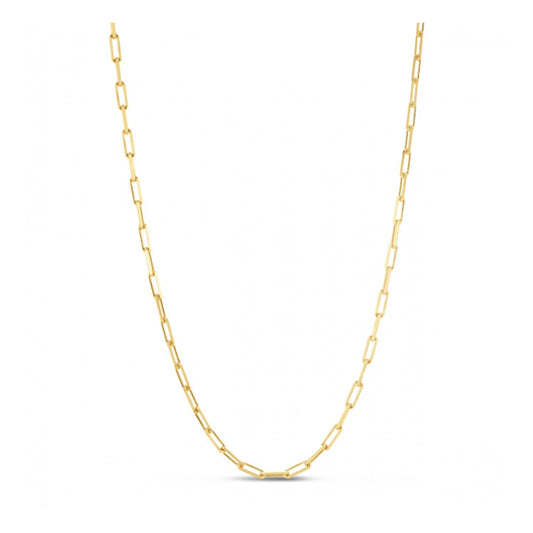 Cadena de eslabones tipo clip chapada en oro de plata de ley (2.95 mm)