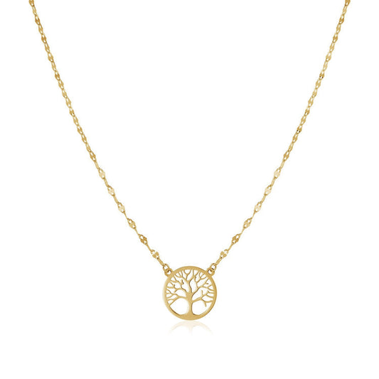 Collar Árbol de la Vida de Oro Amarillo de 14K