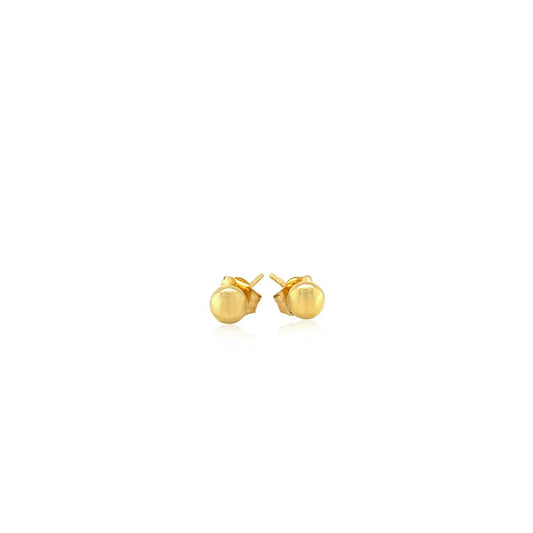 14k Yellow Gold Ball Style Stud Earrings (4.0 mm) - view 2