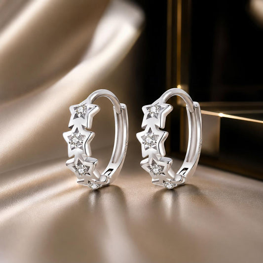 925 Sterling Silver Earrings with Pavé Setting, Size: 13*5mm, for Women - view 2