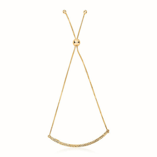 Pulsera lariat estilo barra de oro amarillo de 14k