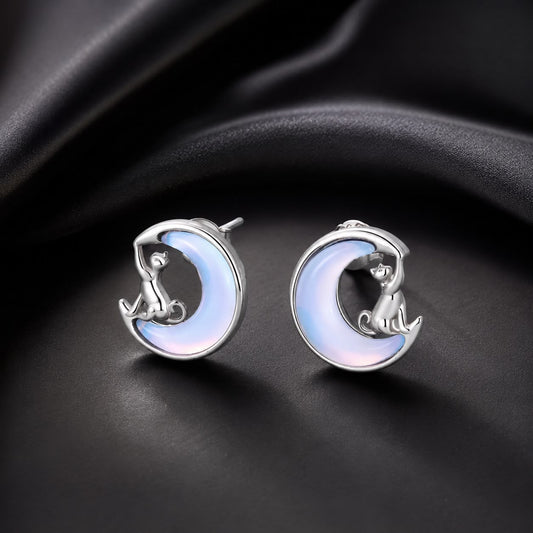 925 Sterling Silver Earrings with Transparent Glass, 13mm x 12mm for Women - view 2
