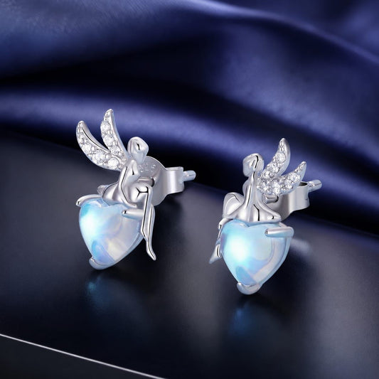 925 Sterling Silver Moonstone CZ Earrings for Women