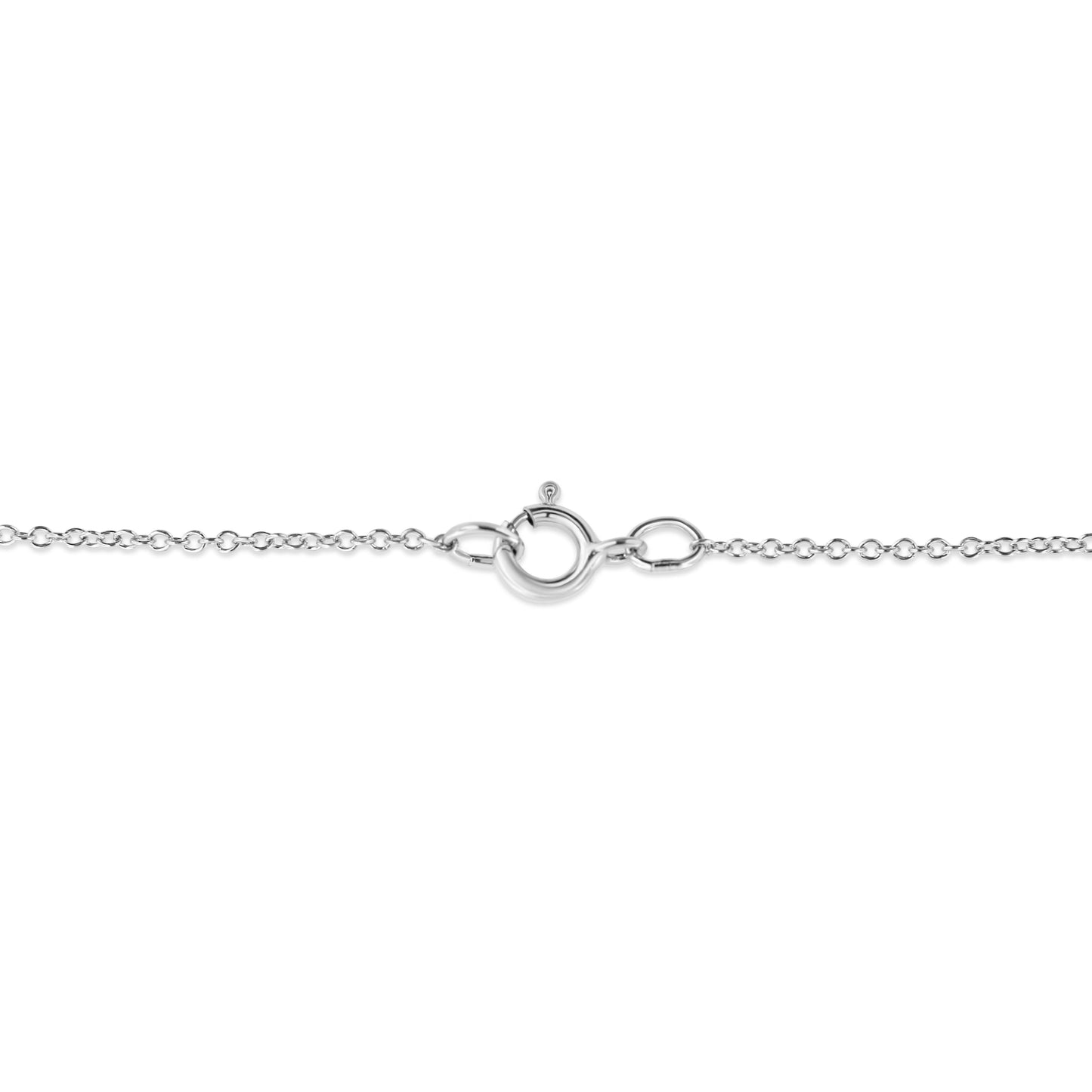 Collar con colgante de doble corazón de plata de ley .925 con acento de diamante engarzado con garras, 45,72 cm (color I-J, claridad I1-I2)