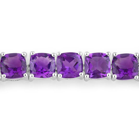 Pulsera de plata de ley .925 con amatista genuina de 6.05 quilates
