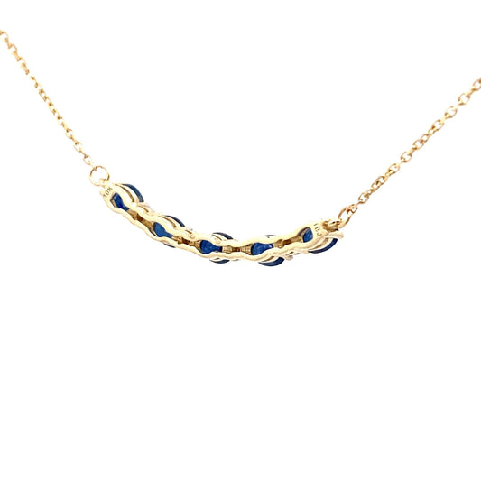 Colgantes de moda de zafiro y diamantes de oro amarillo de 10 quilates