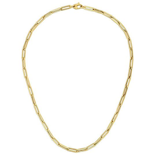 Cadena de eslabones ovalados gruesos de oro amarillo de 14K (4.2 mm)