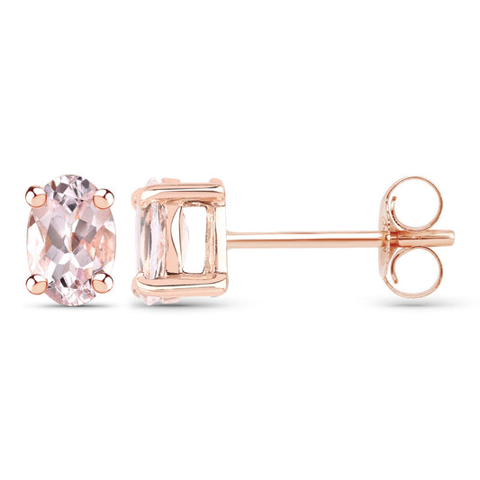 0.72 Carat Genuine Morganite .925 Sterling Silver Earrings - view 2
