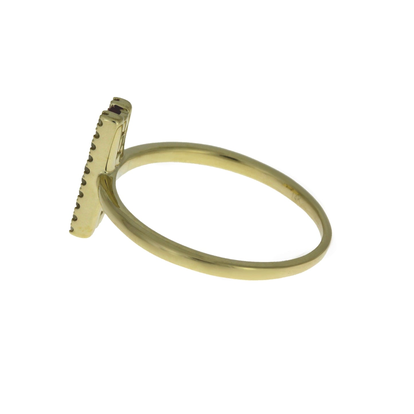 Anillo de Rubí y Diamantes Naturales de .30ct en Oro Amarillo de 14kt
