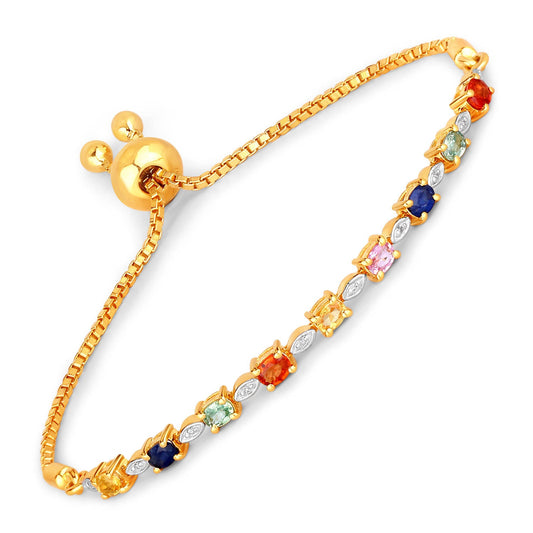Pulsera de plata esterlina .925 con zafiros múltiples genuinos de 1,83 quilates