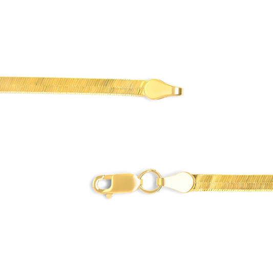 Cadena Unisex de Oro Amarillo Sólido de 14K con Diseño Imperial Herringbone de 2.8mm - 18 Pulgadas