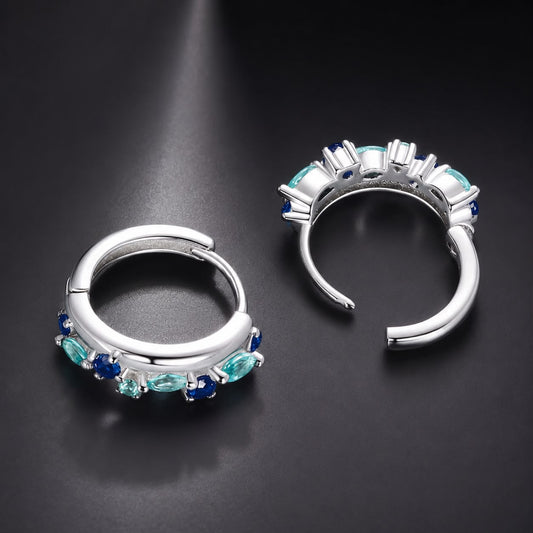 925 Sterling Silver Earrings with Pavé Setting and White Gold Plating for Women - view 2