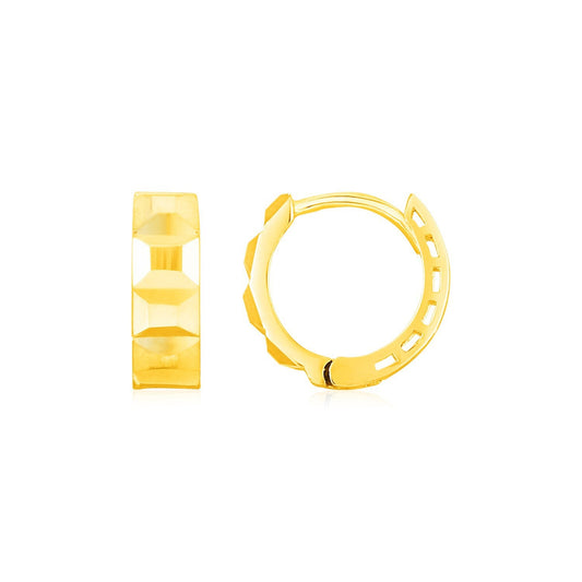 14K Yellow Gold J Hoop Earrings - view 2