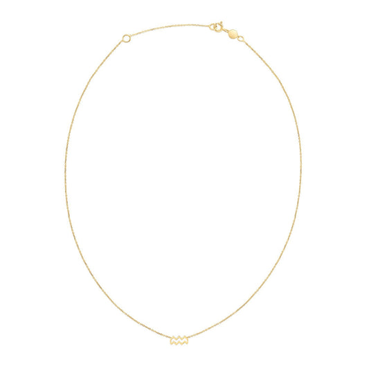 14K Yellow Gold Aquarius Necklace