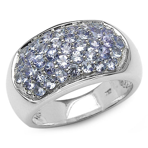 Anillo de plata de ley .925 con tanzanita auténtica de 1.37 quilates