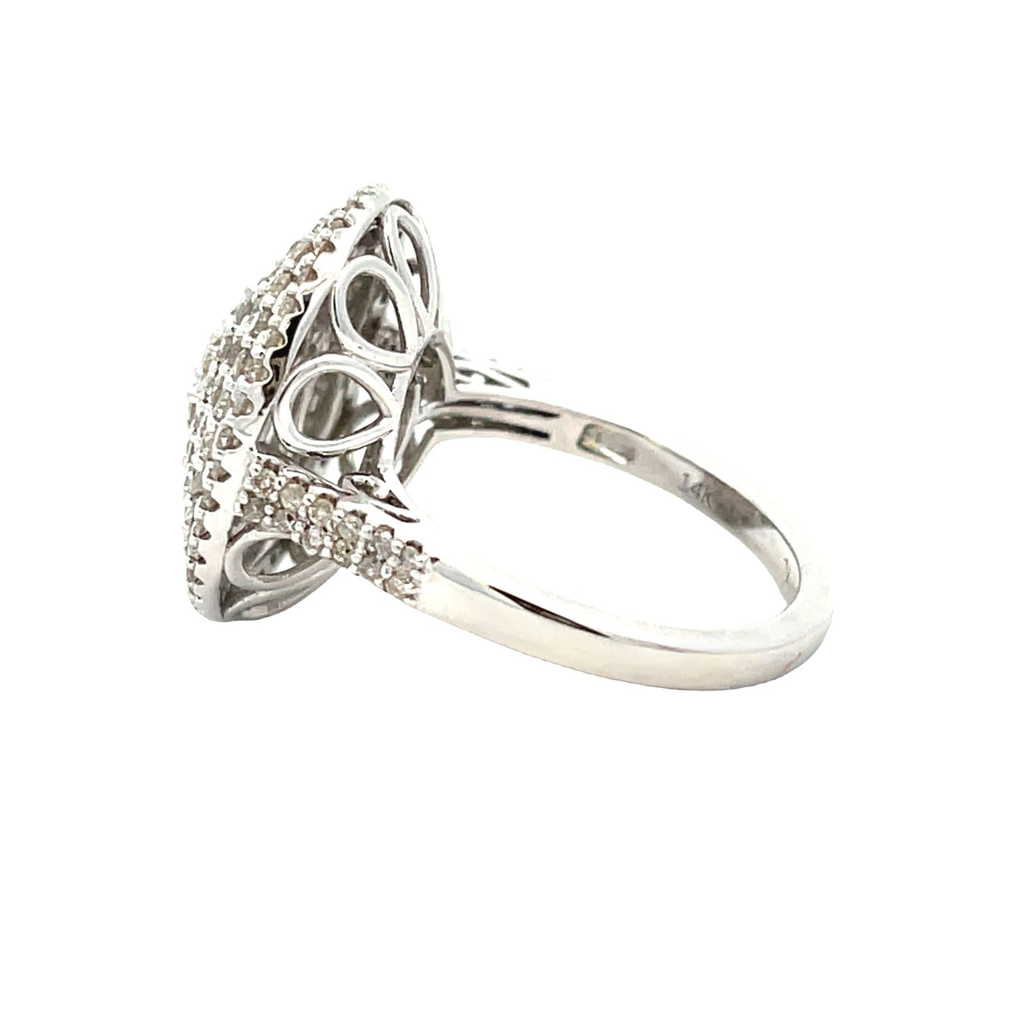 Anillo de oro blanco de 14 quilates con diamante de 1,50 ct