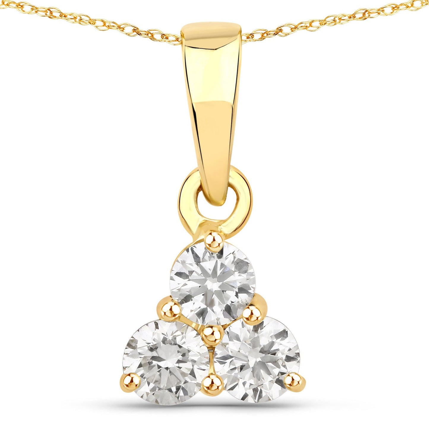Colgante de oro amarillo de 14 quilates con diamante genuino de laboratorio de 0,33 quilates