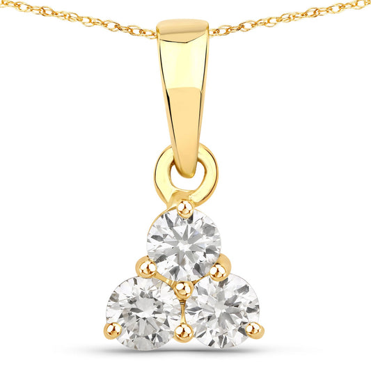 Colgante de oro amarillo de 14 quilates con diamante genuino de laboratorio de 0,33 quilates