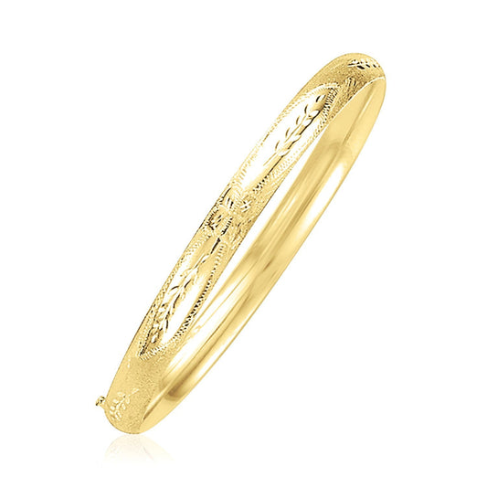 Brazalete de oro amarillo de 14 quilates con diseño florentino abovedado