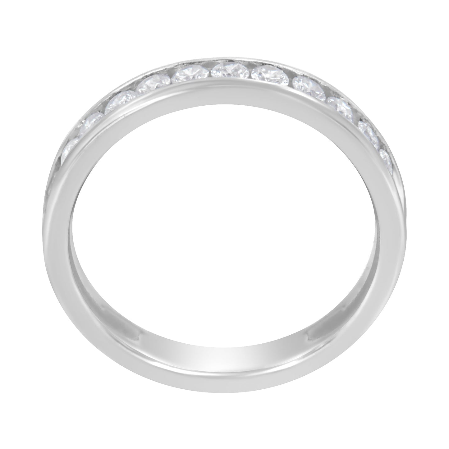 Anillo de banda de oro blanco de 14K con diamante de 1/2 cttw (Color I-J, Claridad I2-I3) - Talla 7