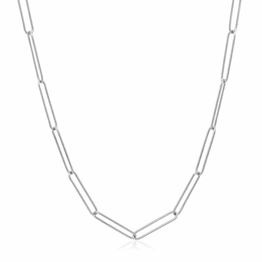 Cadena de eslabones de oro blanco de 14k (2,7 mm)