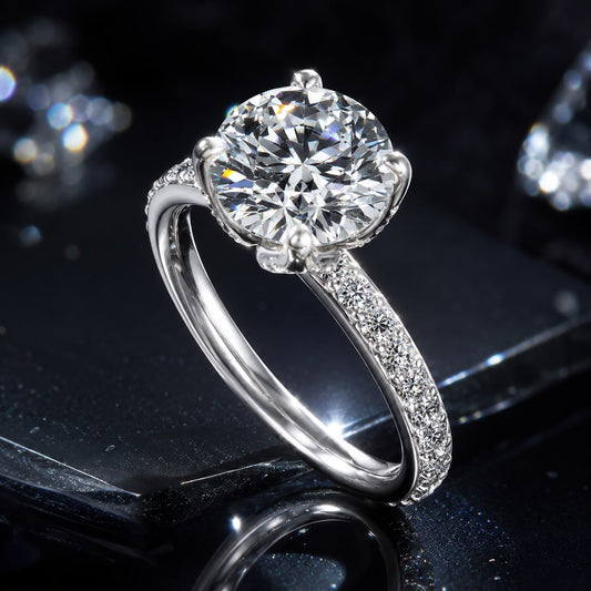925 Sterling Silver Moissanite 0.8ct Ring Size 6 for Women