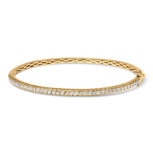 Pulsera de oro rosa de 14K con diamantes (1,00 Cttw, color G-H, claridad SI2-I1) de media eternidad - 7 pulgadas
