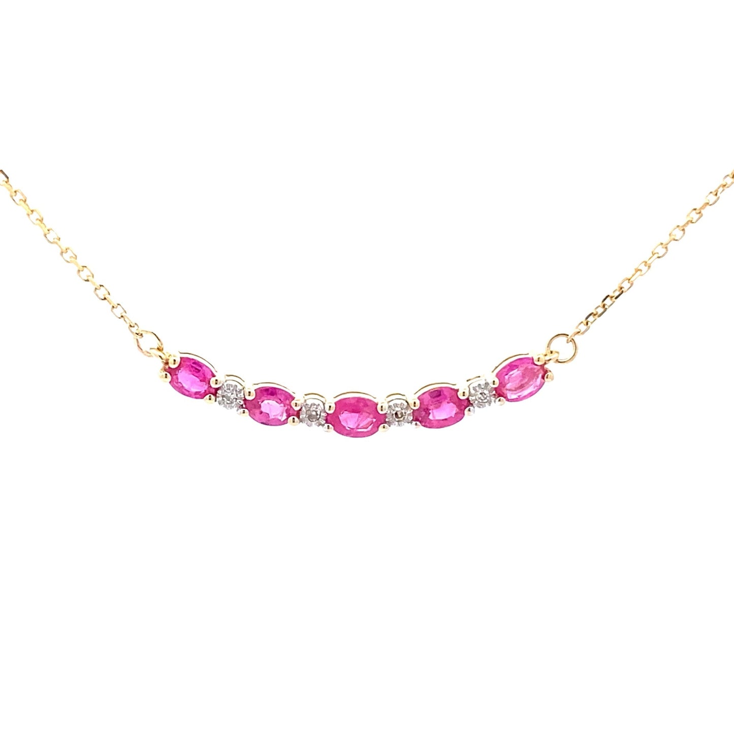 Colgantes de moda de rubí y diamante de .73 ct en oro amarillo de 10 kt
