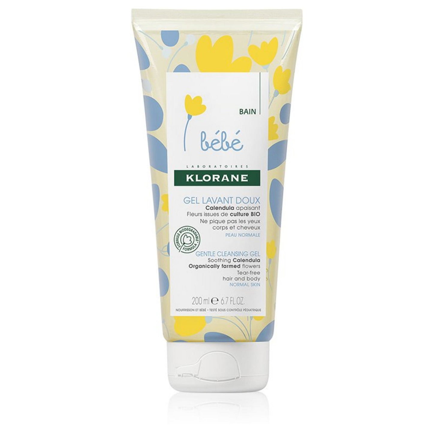 Klorane, Baby, Calendula Extract, Gentle Cleansing, Cleansing Gel, For Hair & Body, 200 ml