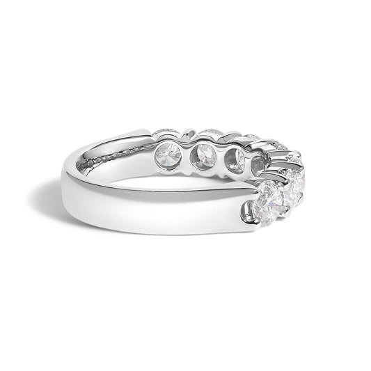 14K White Gold 2. 0 Cttw Diamond 7 Stone Band Ring
