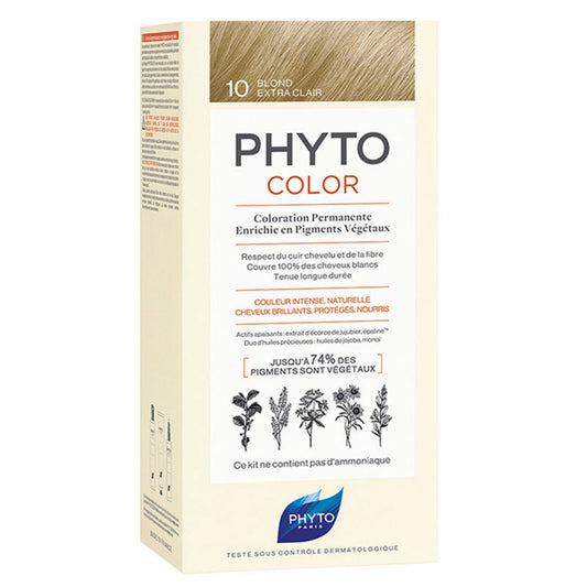 Phyto, Color, Permanent Hair Dye, 10 Extra Light Blonde, 50 ml