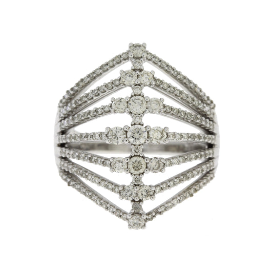 Anillo de diamante de 1,00 ct de oro blanco de 14 kt