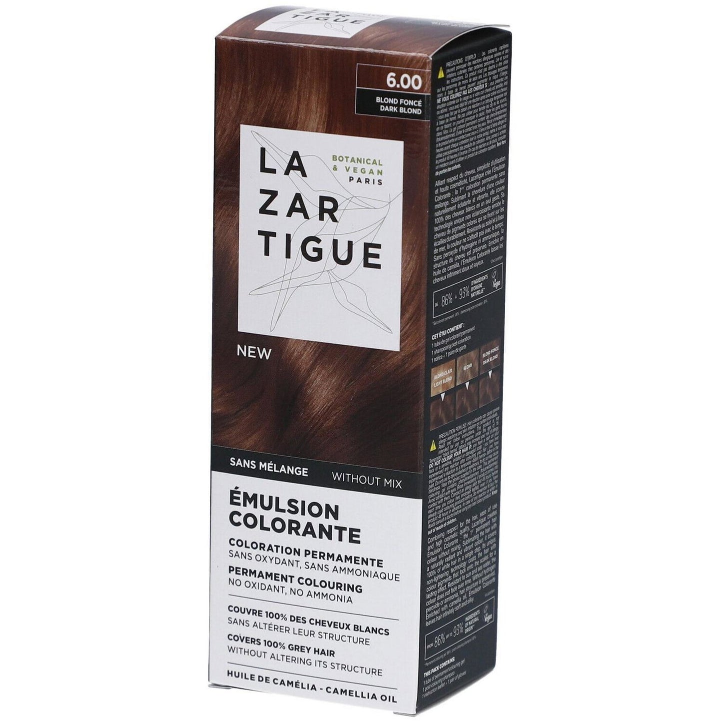 Lazartigue, Emulsion Colorante, Permanent Hair Dye, 6.00 Dark Blond, 60 ml