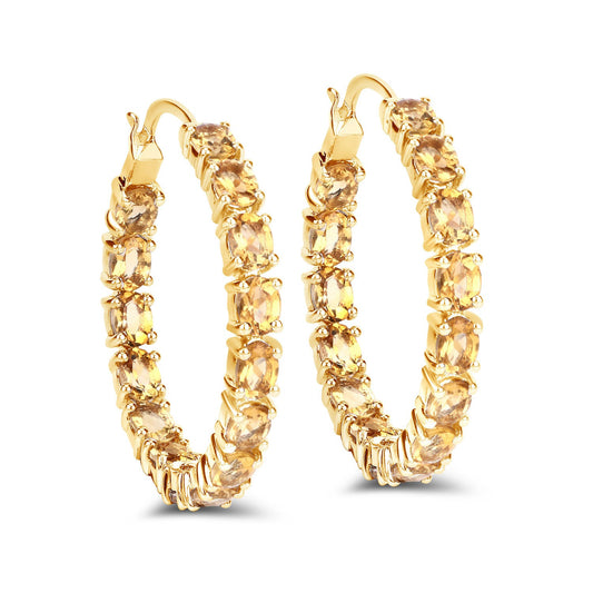 4.80 Carat Genuine Citrine .925 Sterling Silver Earrings
