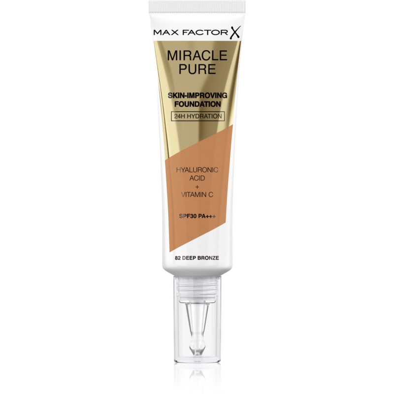 Max Factor, Miracle Pure, Liquid Foundation, 82, Deep Bronze, SPF30, 30 ml