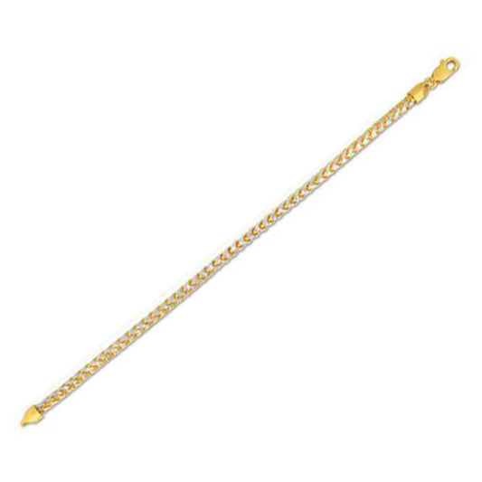 Cadena de oro amarillo de 14k con Pavé de Franco redonda (4.00 mm)