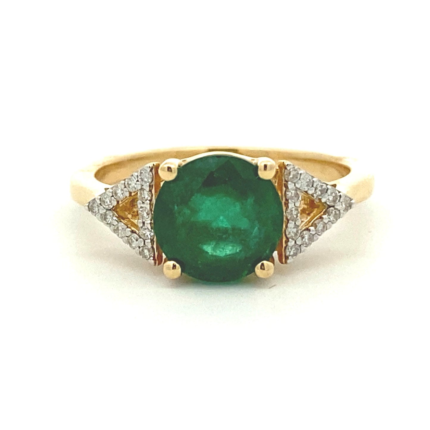 Anillo de diamante esmeralda de 2.12ct en oro amarillo de 14kt