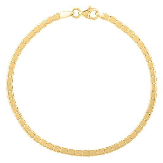 Pulsera de oro amarillo de 14k con minicubos de 7 pulgadas (2.60 mm)