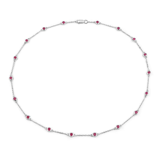 Collar de plata de ley .925 con rubí auténtico de 2,34 quilates