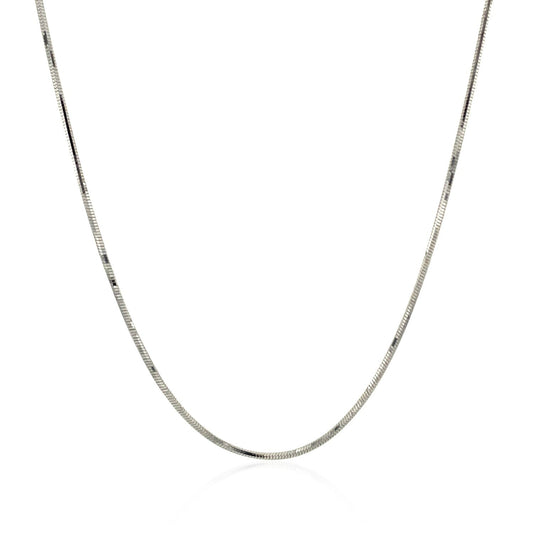 Cadena de serpiente ajustable de oro blanco de 14k y 0.85mm